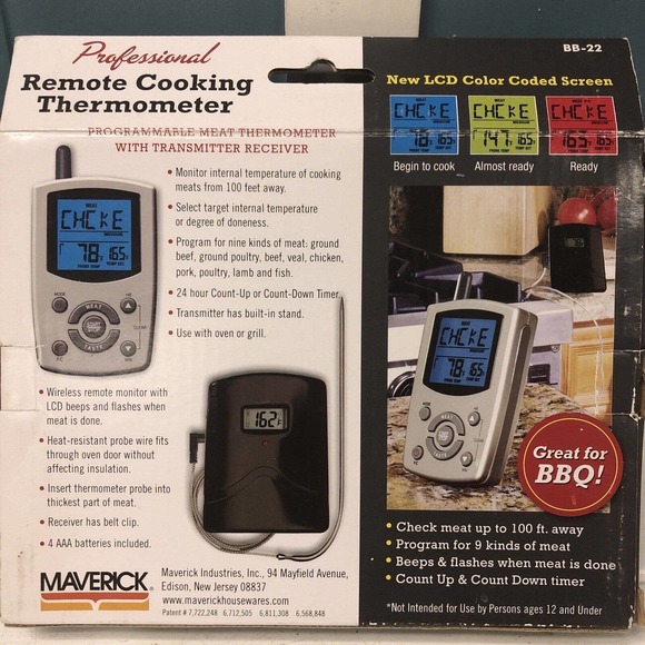 Maverick Professional Remote Cooking‎ Thermometer Programmable BB-22 - Picture 2 of 2